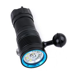 Photography fill light diving aluminum alloy flashlight blue light red light white light spotlight multi-functional professional