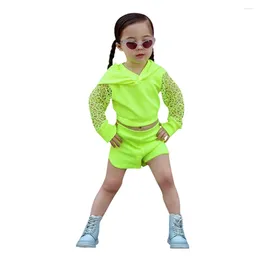 Clothing Sets Toddler Kids Baby Girls Fashion Hollow Out Solid Hodded Tops Shorts Outfits Set Receiving Blankets With Headband Girl