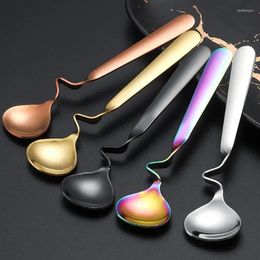 Flatware Sets 304 Stainless Steel S-Shaped Cup Spoon Dinner Set Dessert Smooth Dinnerware Gold Tableware Ice Cream