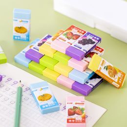 3 Pieces Fruit Scent Erasers Square Soft Rubber Fragrance Pencil Stationery Simple School Supplies Student Office Eraser Gift