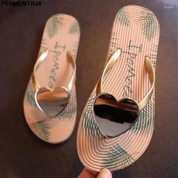Slippers Flip-Flops Women Ladies Summer Comfortable Slides Love Decoration Non-Slip Holiday Beach Shoes Casual Female Sandals