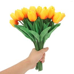 Decorative Flowers 30pcs Artificial Tulips Innovative Simulation Hand Crafted PU Fake For Home Wedding Party Decor