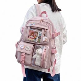 kawaii Aesthetic Women Backpack School Bag for Teen Girls Japanese Korean Rucksack Student Bookbags Cute School Backpack Mochila x4qj#