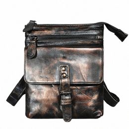 hot Sale Soft Genuine Leather Men Vintage Tablet Satchel Menger Shoulder Crossbody Mochila Bag Fanny Waist Belt Pack 6574 p4eh#