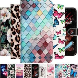 Cell Phone Cases Cute Painted Protect Case For Samsung Galaxy Note 8 9 10 20 S23 S21 S20 FE S22 Ultra S10 Plus Card Slots Wallet Cover D01E yq240330