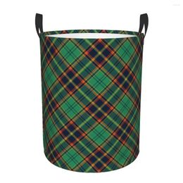 Laundry Bags Antrim Irish Tartan Basket Foldable Geometric Plaid Gingham Clothes Toy Hamper Storage Bin For Kids Nursery