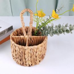 Kitchen Storage Handwoven Basket Multipurpose Floral Silverware Flower Organiser