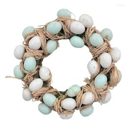 Decorative Flowers Egg Wreath For Front Door Handcrafted Easter Decoration Eggs Party Supplies Artificial Realistic Holiday Wreaths