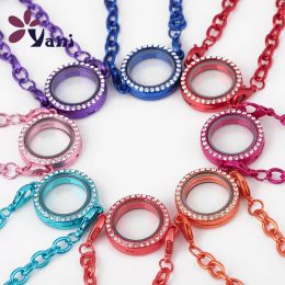 Bracelets 10pcs/lot 25mm Round Colorful Openable Photo Floating Living Memory Relicario Locket Pendant Bracelet For Women Jewelry