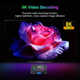 TV Box Android HK1 RBOX K8 Android 13 RGB Light 4GB 128GB RK3528 WiFi6 Dual Wifi6 Youtube Netflix 8K Media Player TV Receive