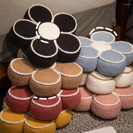 Pillow Decorative Flower Seat Velvet Fabric Floor Mat Winter Warm Plush Soft Comfortable Sofa Back For Room