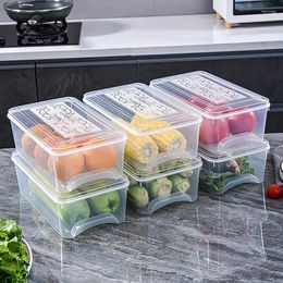 Storage Bottles Transparent Large Refrigerator Box Sealed Crisper Kitchen Fruit And Vegetable With Cover