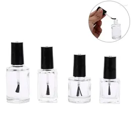 Storage Bottles 10ml/15ml Transparent Nail Polish Glass Bottle Empty With A Lid Brush Cosmetic Containers