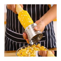 Fruit Vegetable Tools Easy Stripper Kitchen Gadgets Stainless Steel Cob Cutter Round Corn Kerneler Peeler Cooking Accessories Tly043 D Otn73