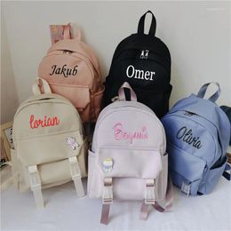 Backpack Personalised And Customised Name Sen Series Solid Colour Fresh College Style Women's Daily Leisure Travel