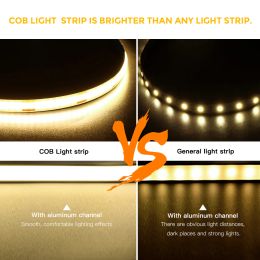LED Makeup Mirror Light Led Lights for Room Bathroom Decor Touch Sensor Dimmable 12V COB Led Strip Lights Vanity Background Lamp