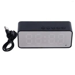 Wall Clocks Digital Alarm Clock Speaker Long Transmission Distance Black Real Time Temperature Sensing For Bedroom