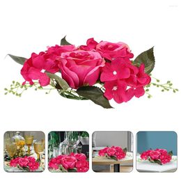 Decorative Flowers Artificial Flower Ring Decor Party Table Wreath Centerpiece