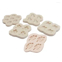 Baking Moulds Four-leaf Clover Ginkgo Bilobas Leaf Fondant Cake Candy Chocolate Silicone Mould DIY Decorating Tools For Dropship