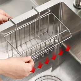 Hooks 1PC Hanging Drying Basket Kitchen Wrought Stainles Steel Drain Rack Brush Sponge For Sink Storage Drainage Holder Organiser