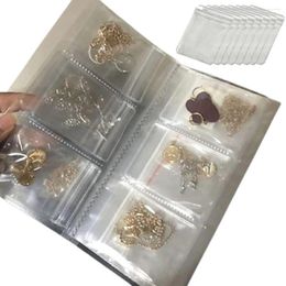 Storage Bags PVC Clear Jewelry Anti Oxidation Zipper Bag Earring Organizer Book (84 Cells)