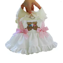 Dog Apparel Pink Plaid Cat Tutu Dresses Design Pet Maid Puppy Lace Skirt Spring Summer Clothes Outfit XS XL Shop Wholesale