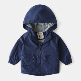 Kinder Jacken Herbst Frühling Kinder Oberbekleidung Schichten süße Feste Farbjacken für Jungen Baby Jungen Windbreaker 2-6t