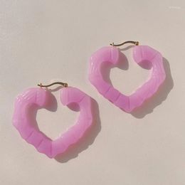 Hoop Earrings UJBOX Wholesale 8 Styles Acrylic Trapezoidal Love Heart For Women Girls Resin Party Jewellery Gift