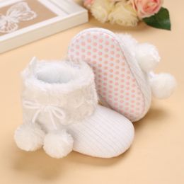 Winter Snow Boots For Newborn Baby Girls Booties Keep Warm Plush Inside Anti-slip Baby Infant Toddler Cute Soft Bottom Shoes