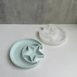 Decorative Figurines Moon Star Tray Silicone Mold DIY For Epoxy Resin Storage Box Casting Tools Plate Dish Mould Home Decor