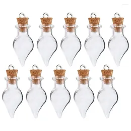 Vases 30 Pcs Wishing Bottle Decor Small Bottles Water Drop DIY Cork Gift High Borosilicate Glass Water-drop Shape