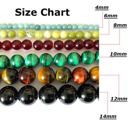 Natural Stone Tiger Eye Beads Loose Round Spacer Gem For Jewellery Making DIY Bracelet Earrings Handmade Accessories 4-12MM 15''