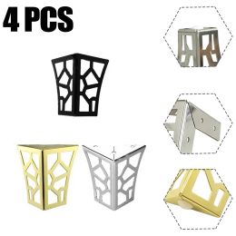 4pcs Furniture Legs Hollow Out Metal 1.2mm Cabinet Sideboard Table Bed Footstool Legs Retrofit Stands Feet Replacements