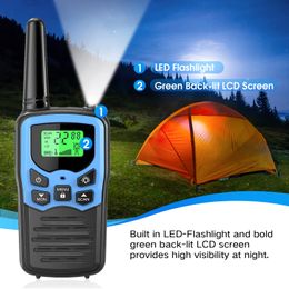 Long Range Walkie Talkies for Adults Two-Way Radios with 22 Channels FRS VOX Scan LCD Display with LED Flashlight for Field