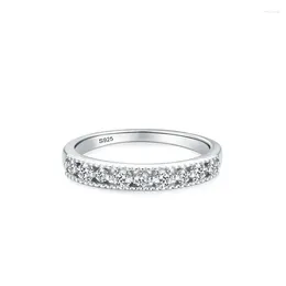 Cluster Rings S925 Silver Sparkling Diamond Hollow Ring With European And American Design For Women's Index Finger To Show Elegance