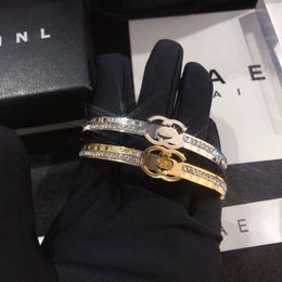 18k Gold Bangle 925 Silver Designer Bracelet Luxury Girls Love Diamond Circle Bracelet Classic Brand Jewellery Couple Gift Box Fashi297R