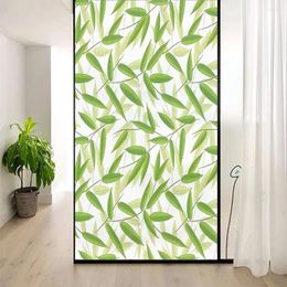 Window Stickers PVC Privacy Glass Film Leaf Pattern Frosted Sliding Door Decorative Electrostatic Non-Glue Sun Blocking