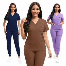 medical Uniforms Women Wholesale Hospital Doctor Nursing Scrubs Uniform Dental Clinic Pet Shop Scrub Top Pants Suit Spa Uniforms A8Ub#