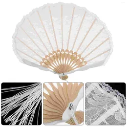 Decorative Figurines Portable Handheld Vintage Lace Folding Fan Prom Party Decoration Flower Bride Foldable