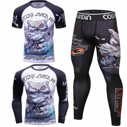 boxing Jiu Jitsu T-shirts+Pants Sets Bjj Rguard For Men 3D Printed MMA Compri T Shirt Kickboxing Kit Muay Thai Sportwear J82s#