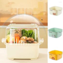 Storage Bottles Thickened Double Layer Box Practical Plastic Dustproof Vegetable Drain Basket With Drainage Food Home