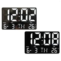 Wall Clocks 10" Digital LED Clock Mountable Remote Control Temp Memory Function For Office El Decor Bedroom Decoration School