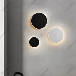 LED Touch Switch Simple Creative Circular 20cm Solar Eclipse Wall Lamp Bedside Corridor Staircase Background Wall Indoor Lamp