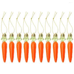 Decorative Flowers 10 Pcs Decor Carrot Pendant Easter Ornaments Hanging Spring Decoration Decorations Party Favor