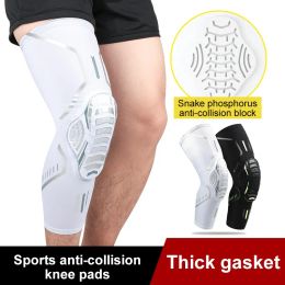 1PC Breathable Absorb Sweat Basketball Knee Pad Honeycomb Shockproof Long Leg Sleeves Knee Brace Football Sports Knee Guard