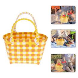 Storage Bags Woven Hand Basket Baskets Potable Mini Plastic Containers For Home Straw Handbags Clothing With Handle Party