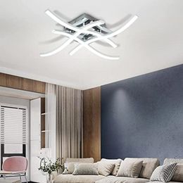 LED Ceiling Light 18W Dimmable Ceiling Light 3 Built-in LED Boards Modern Curved Ceiling Light for Living Room Bedroom Hallway