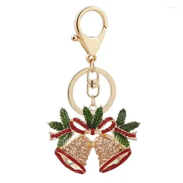 Keychains Small Bell Keychain Christmas Pendant Keyring for Women Men Car Key Holder Gift