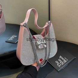 Totes Brand Designer PU Leather Set With Diamond Womens Shoulder Bag Fashion Chain Bow Lock Crossbody Bag Hobos Handbag H240330