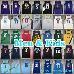 Men kids Basketball Jerseys 0 Westbrook Maxey Lillard 30 Curry 11 young 23 james Stephen 24 bryant Giannis 1 LaMelo ball 12 Ja morant 35 Kevin Durant 1 Edwards Russell